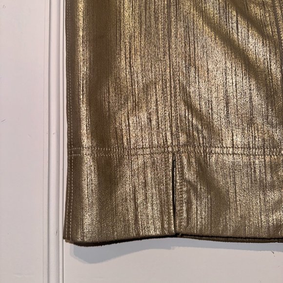 Christian Dior Metallic Gold Goat Suede Skirt - Picture 8 of 12